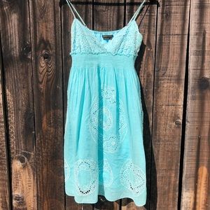 BCBM Maxazria Lace Eyelet SunDress Blue XS